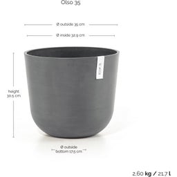 Ecopots Oslo - Grey  - Ø 35 cm, height 30.5 cm