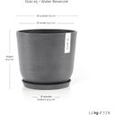 Ecopots Oslo kaspó víztartállyal - szürke - Ø 25 cm, magasság 21,80 cm