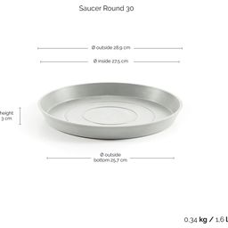 Ecopots Round Coaster - belo siva - ∅ 28,9, višina 3 cm