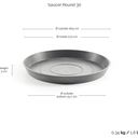 Ecopots Saucer Round - Grey - ∅ 28,9, altura 3 cm