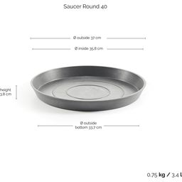 Ecopots Saucer Round - Grey - ∅ 37, H 3,8 cm
