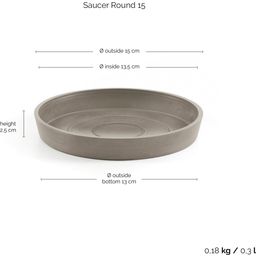 Ecopots Saucer Round - Taupe - ∅ 15, H 2,5 cm