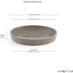 Ecopots Saucer Round - Taupe - ∅ 18, H 2,5 cm