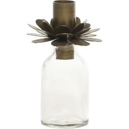 Chic Antique Bottle with Taper Candle Holder 