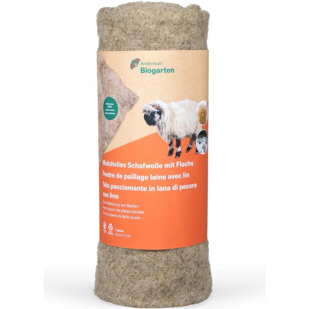 Andermatt Biogarten Kompostvlies 1,3x1,1m - Schweizer Schafwolle, 300g/m²