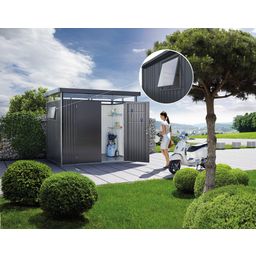HighLine Garden Shed with Window I Quartz Grey-Metallic with Double Doors