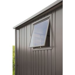 HighLine Garden Shed with Window I Quartz Grey-Metallic with Standard Door - Size H3