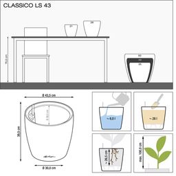 Lechuza CLASSICO Color LS 43 Planter - Sand Brown