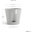 Ecopots Venice 2 White Grey  - Ø 30 cm, height 26.3 cm