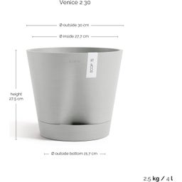 Ecopots Venice 2 White Grey  - Ø 30 cm, height 26.3 cm