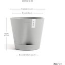 Ecopots Venice 2 Wit Grijs - Ø 20 cm, hoogte 17,5 cm