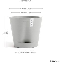 Ecopots Venice 2 Wit Grijs - Ø 20 cm, hoogte 17,5 cm