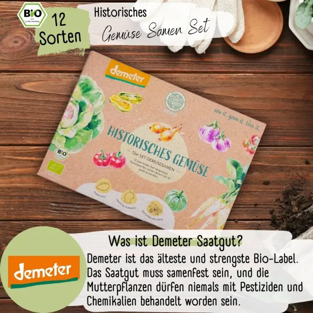 LOVEPLANTS Bio Historisches Gemüse Samen Set