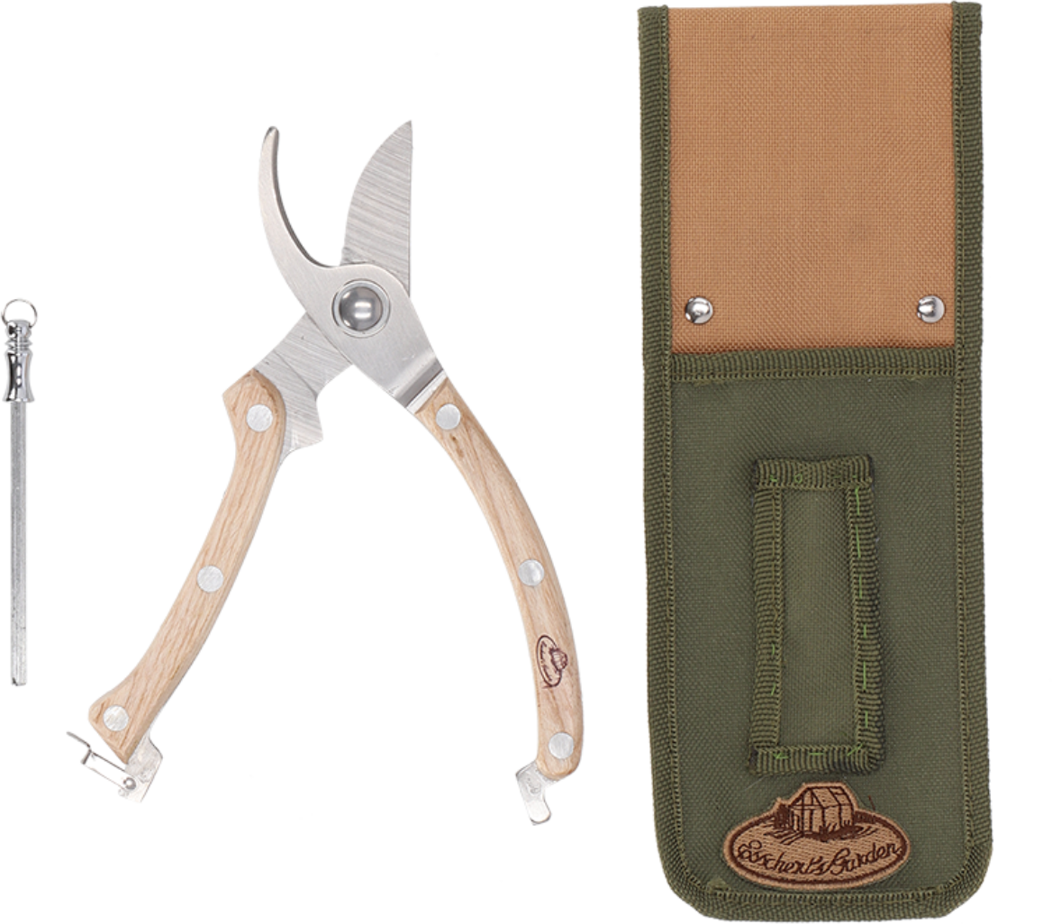 Esschert Design Geschenk-Set Gartenschere mit Wetzstab - 1 Set