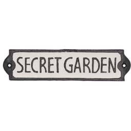 Esschert Design Plaque de Porte "secret garden"