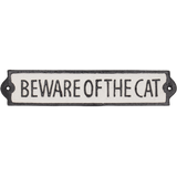 Esschert Design Napis na drzwi "beware of the cat"
