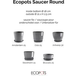 Ecopots Saucer Round - Taupe - ∅ 15, altura 2,5 cm