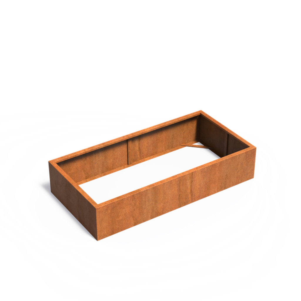 Jardiniere Carree En Acier Corten Sans Fond 100x100x40 Cm Doika main image 1