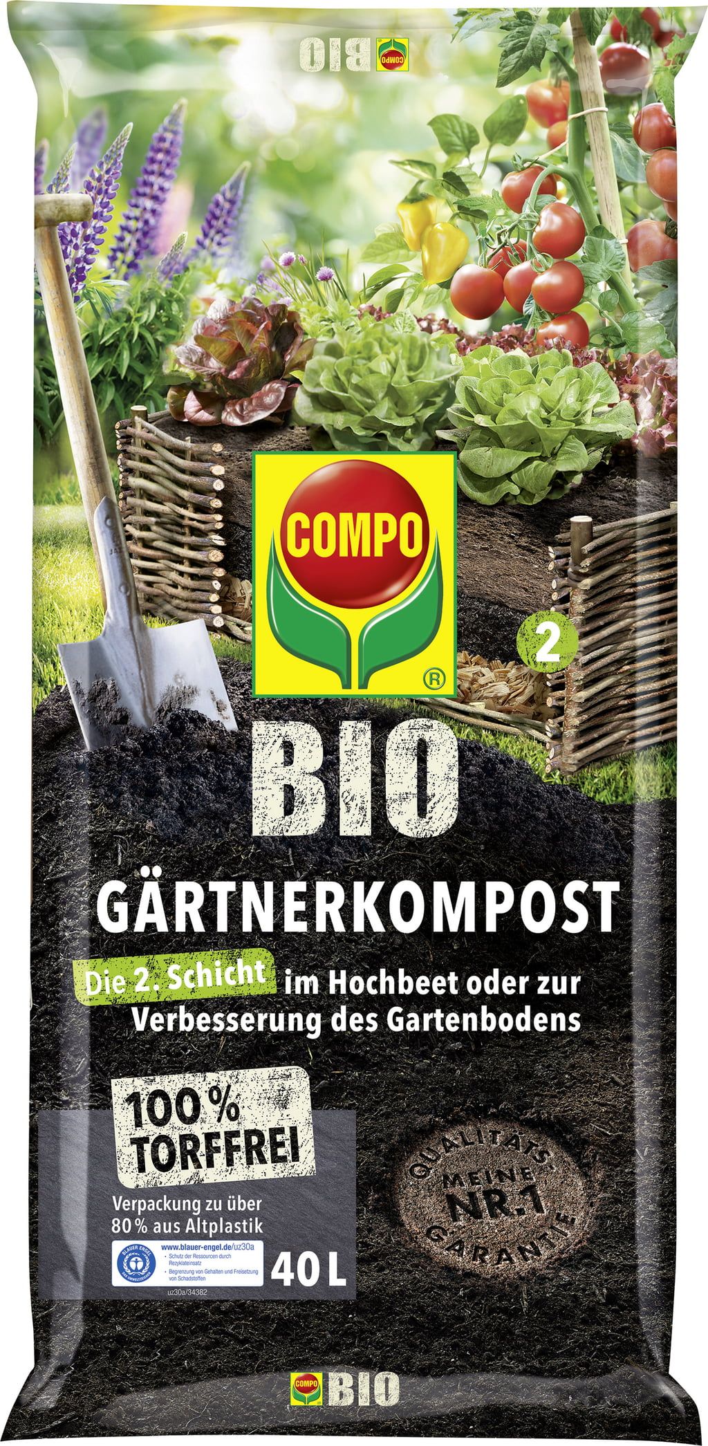 COMPO Bio Moestuin Bodemverbeteraar, 40 L - Bloomling België