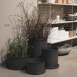 Lot De 2 Grands Pots De Fleurs Ronds Roma Avec Pieds - Design Scandinave, Résistant Aux UV, Pour Intérieur Et Extérieur