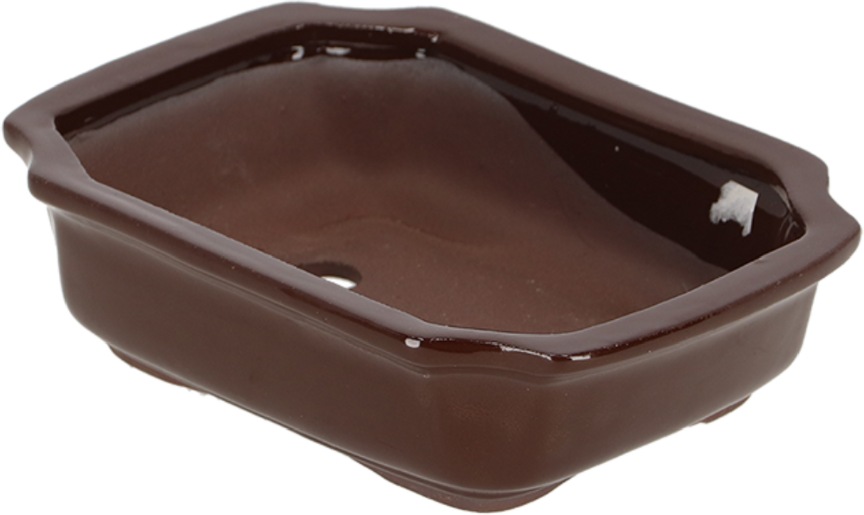 Ciotola Rettangolare Per Bonsai Con Sottovaso – Smaltata, Beige Chiaro, 15,5x12x4,5 Cm – Ideale Per Piante Da Interno