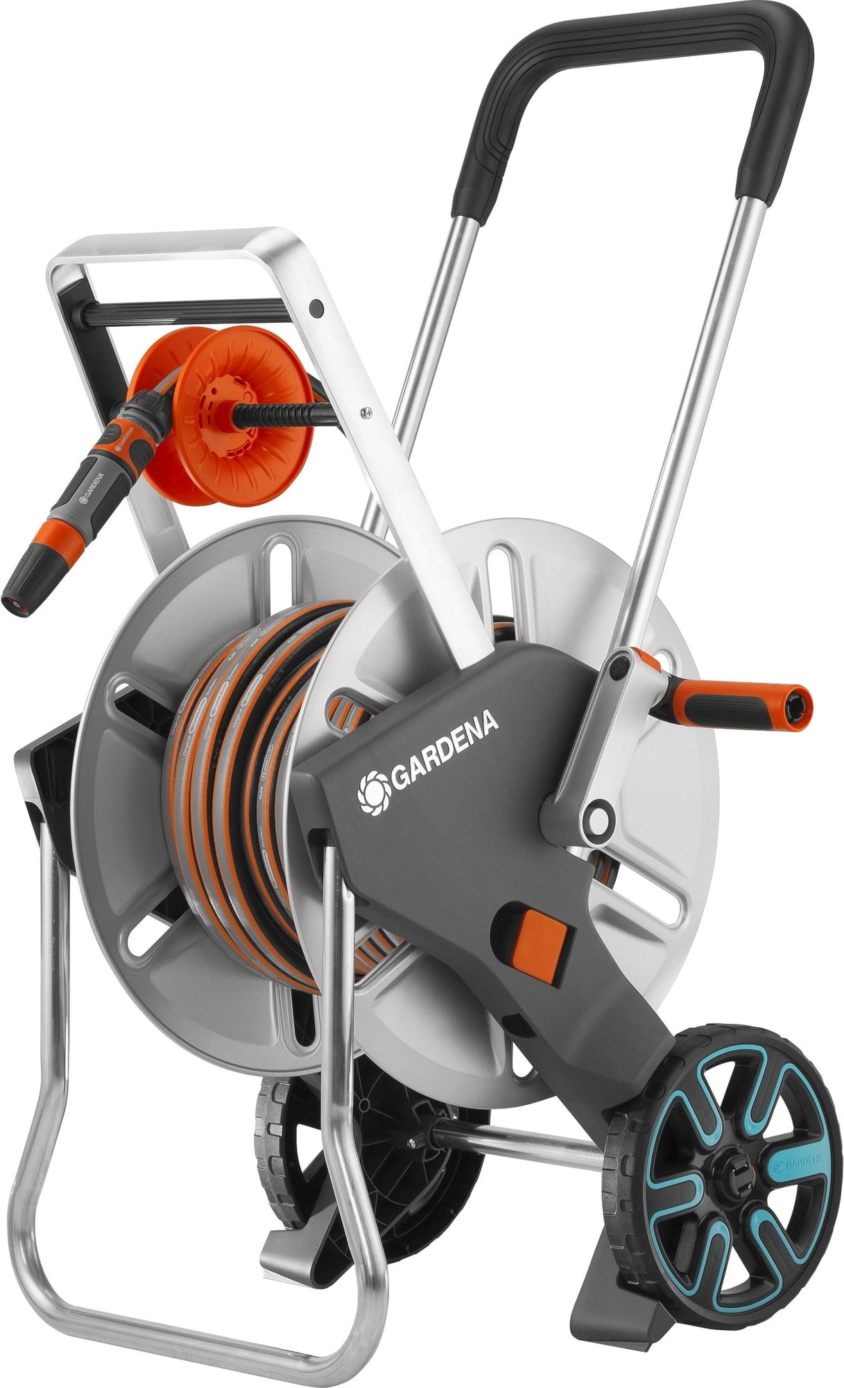 DEMA Carrello Avvolgitubo Professionale Senza Tubo – Struttura In Metallo, Ruote Grandi, Per Tubo 3/4'' Fino A 70m, Dimensioni 70x56x98 Cm