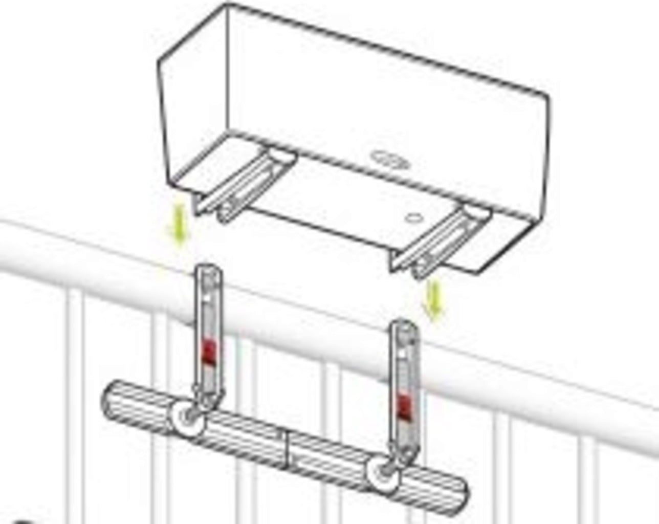BURI Ganci Per Fioriere Da Balcone – Bianco – Supporto Regolabile Per Ringhiere Da 3 A 14 Cm – Set Da 2 (4 Pezzi)