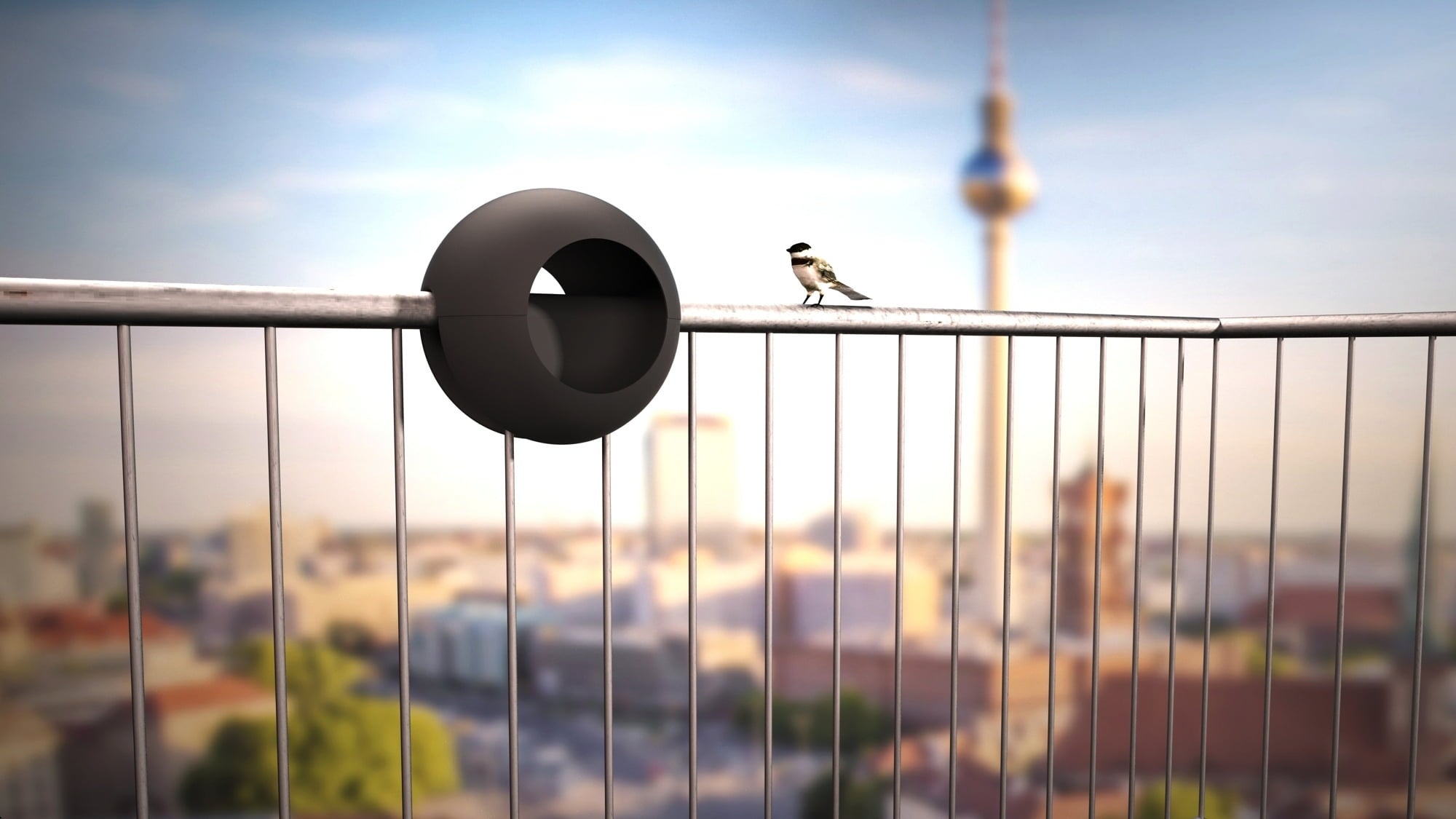 Mangiatoia E Abbeveratoio Per Uccelli Da Balcone - Con Morsetto Regolabile In Ferro Per Ringhiere Fino A 5,1 Cm