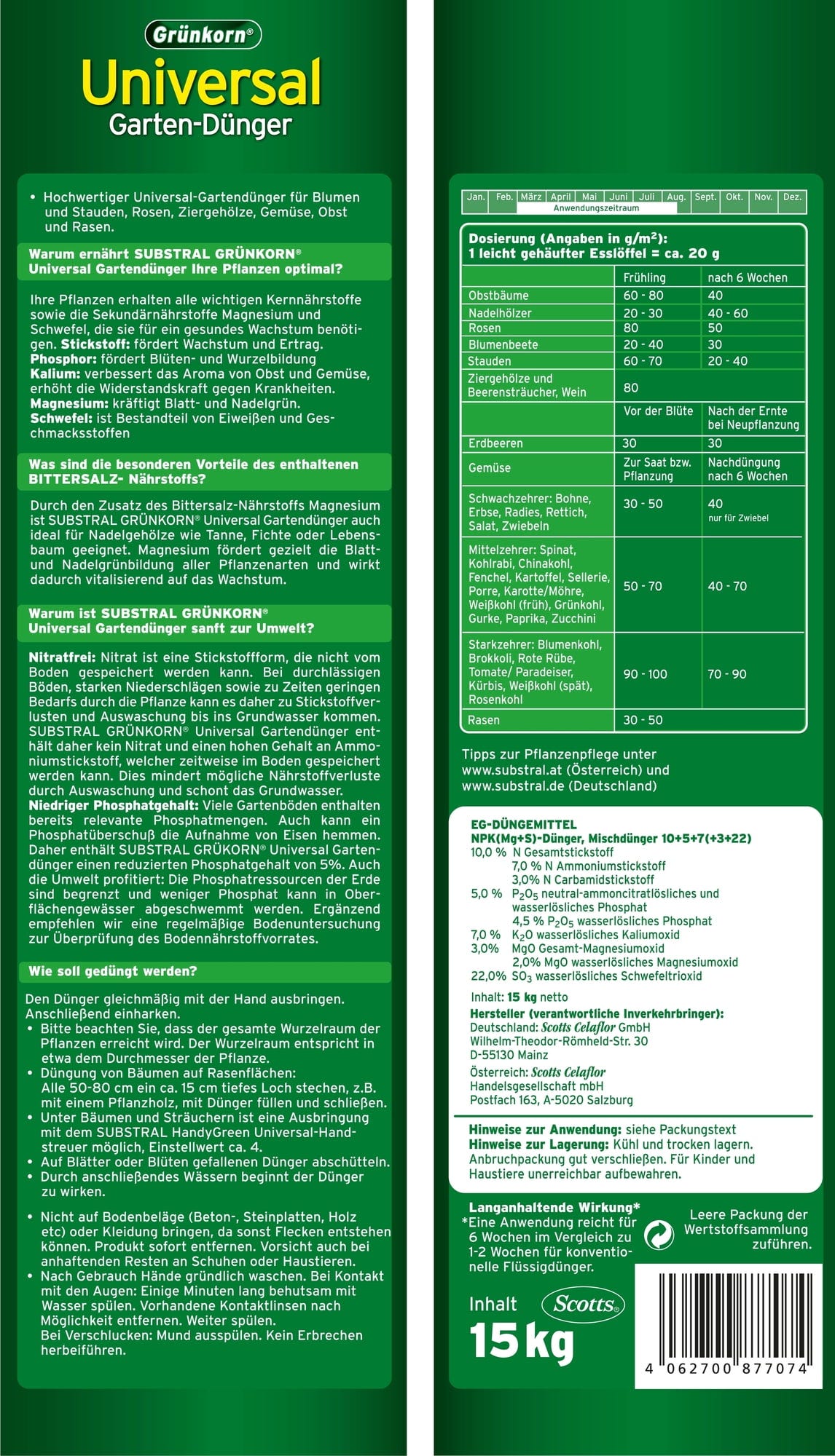 2 Erfahrungsberichte auf www.bloomling.de online abrufbar - Substral  Grnkorn Universaldnger - Bloomling