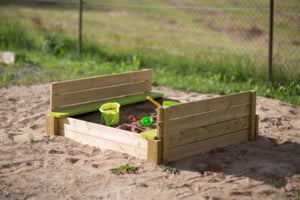 Bac à Sable En Forme De Tortue Paradiso Toys - 114x114x25 Cm, Avec Couvercle - Jeu D'extérieur Pour Enfants