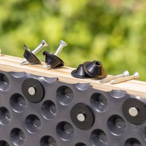 Protections De Sol Pour Pots QWORK - 4 Grilles + Clous, Diamètre 30cm, Anti-chats/enfants